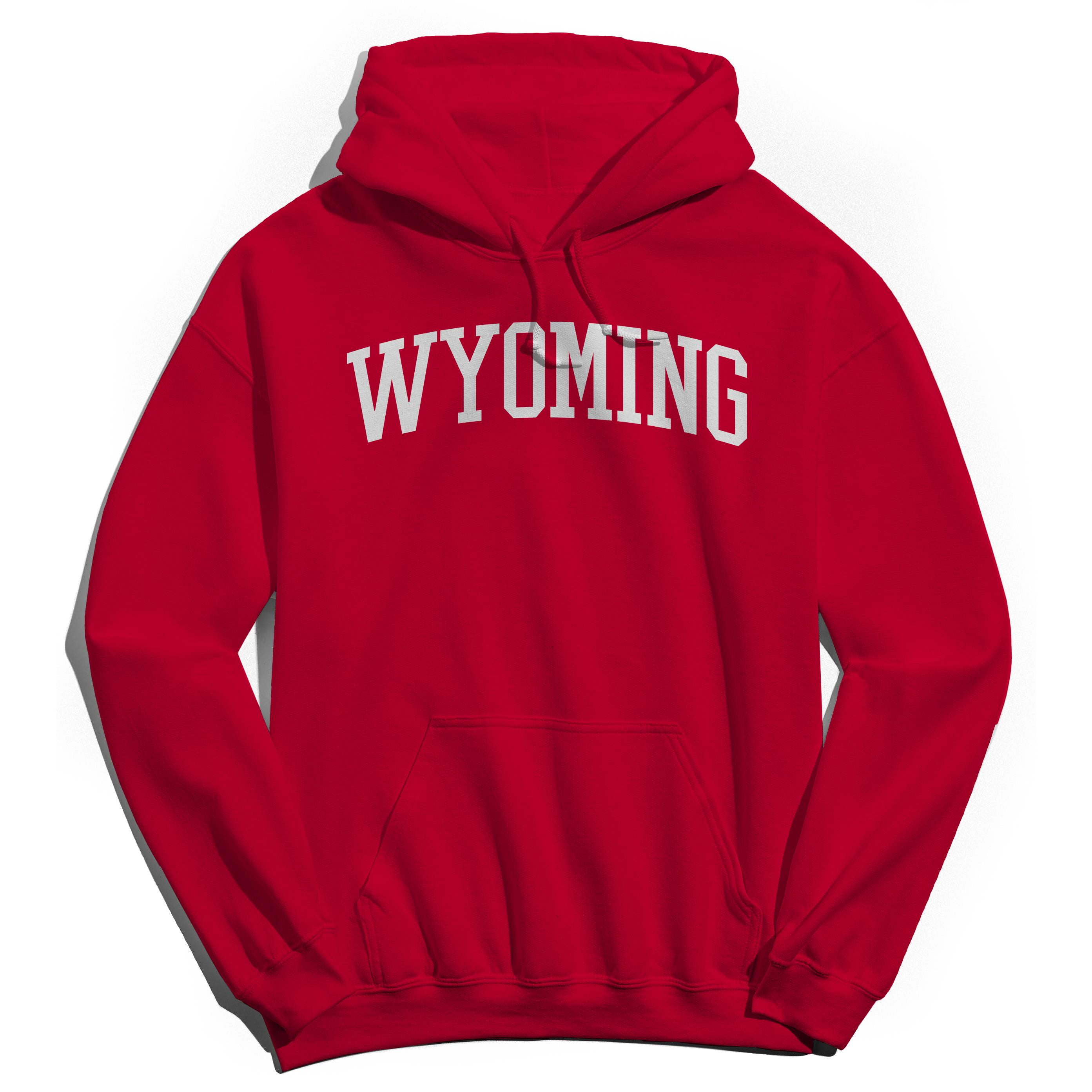 Wyoming Humor Graphic Red Men's Crewneck Sweatshirt Hoodie