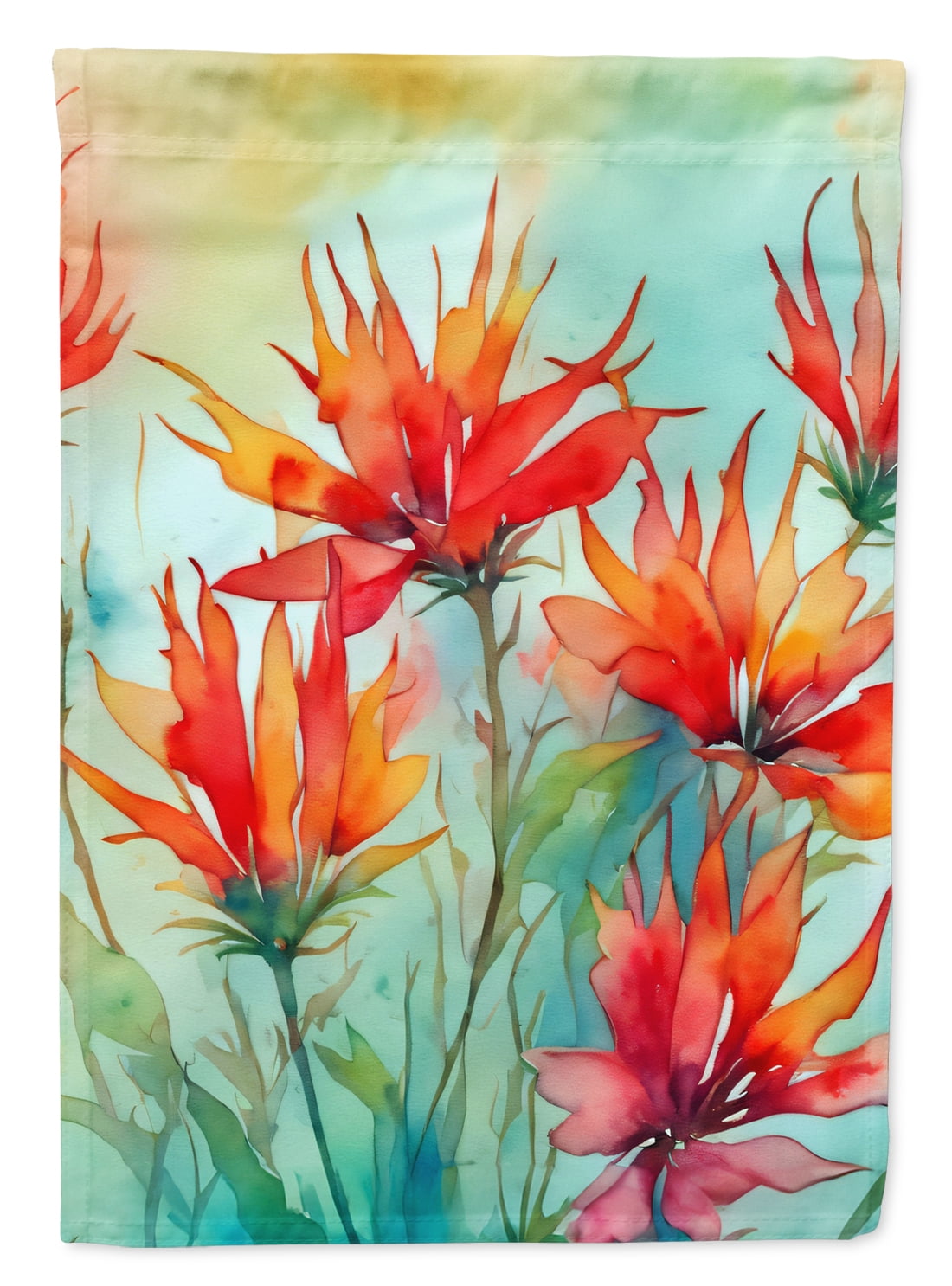 Wyoming Indian Paintbrush in Watercolor Garden Flag 11.25 in x 15.5 in