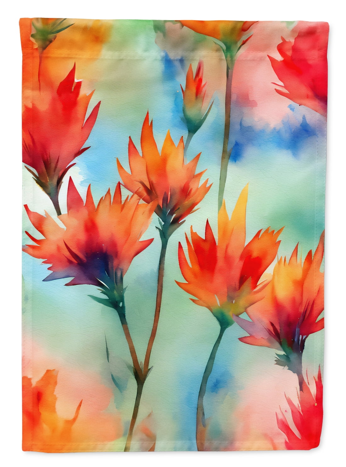 Wyoming Indian Paintbrush in Watercolor Garden Flag 11.25 in x 15.5 in