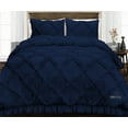 thumbnail image 1 of Wyoming King Comforter Diamond Ruffle Nayy Blue 300 GSM Plush Siliconized Microfiber Fill Duvet Insert With 1000 Thread Count Egyptian Cotton Shell Fluffy with Piping & Pillowcases, 1 of 8