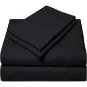 Wyoming King Size Bed Sheet Set 4 Piece, 400 Thread Count, 12" Deep Pocket, 100% Egyptian Cotton, Sateen Finish, Extra Soft and Luxury - Black Solid.
