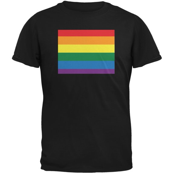 Wyoming LGBT Gay Pride Rainbow Black Adult T-Shirt - X-Large