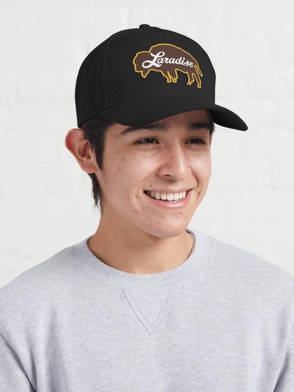 Wyoming Laradise Buffalo Cowboy Baseball Cap, Brown Gold Western Graphic Design, Classic Hat