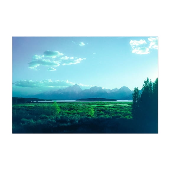 Wyoming Majestic Tranquility - Wyoming Photography Landscape Mountain Nature Lake Scenic Wilderness Forest Unframed Wall Art Print 32 x 48 inches