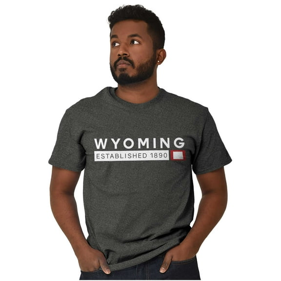 Wyoming Map State Shape Established Plus Size Crewneck Graphic Tee Shirt Brisco Brands 3X