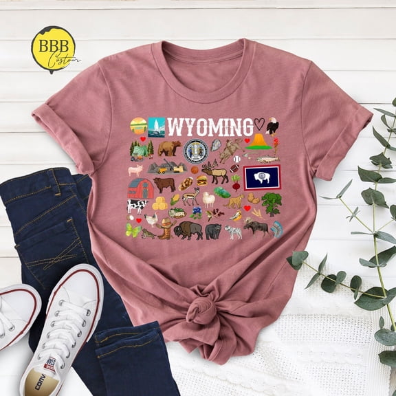 Wyoming Map Tee: State Souvenir Shirt SWEATSHIRT All Size S-5XL