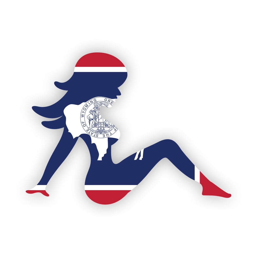 Wyoming Mudflap Girl Sticker Decal - Self Adhesive Vinyl - Weatherproof ...