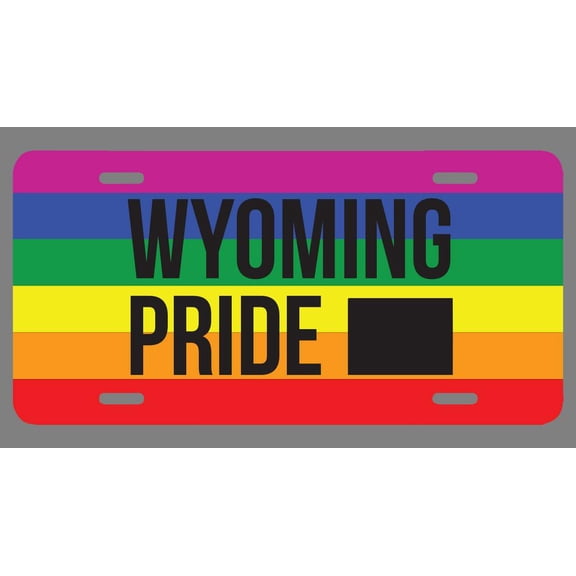Wyoming Pride Flag License Plate Tag Vanity Novelty Metal | UV Printed Metal | 6-Inches By 12-Inches | Car Truck RV Trailer Wall Shop Man Cave | VLP684