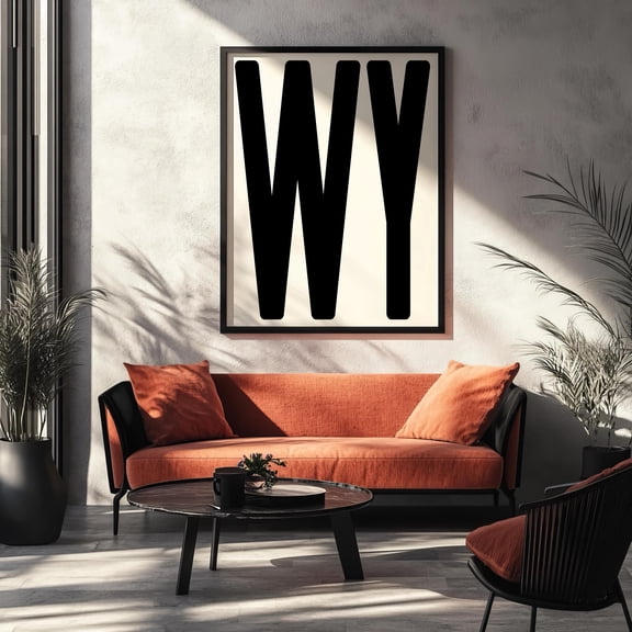 Wyoming Print, WY Print, Wyoming Wall Art, Wyoming Poster, Wyoming Art Print, WY Wall Art, Poster Only
