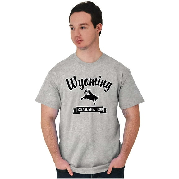 Wyoming Rodeo Cute Cursive Souvenir Men's Graphic T Shirt Tees Brisco Brands M