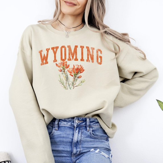 Wyoming State Flower Sweatshirt, Retro Floral Sweatshirt, Winter Holiday Sweatshirt - Sizes S-5XL ,Art Print JSC
