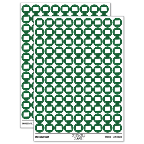 Wyoming State Silhouette 200+ Round Stickers - Dark Green - Matte Finish - 0.50" Size