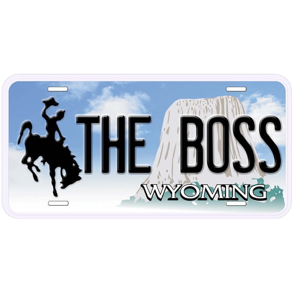 Wyoming The Boss Novelty Car Auto License Plate