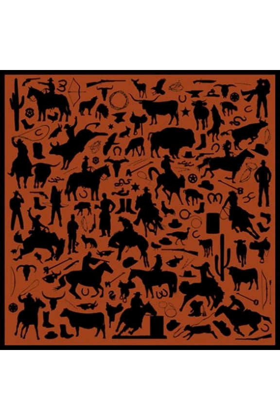 Wyoming Traders Cowboy Silhouette Rust Wild Rag