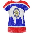 thumbnail image 1 of Wyoming Vintage Distressed State Flag All Over Womens T Shirt Multi SM, 1 of 2