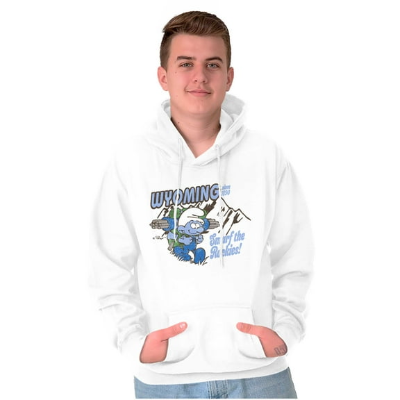 Wyoming WY Hiking Mountains Smurfs Unisex Plus Size Hoodie Brisco Brands 4X
