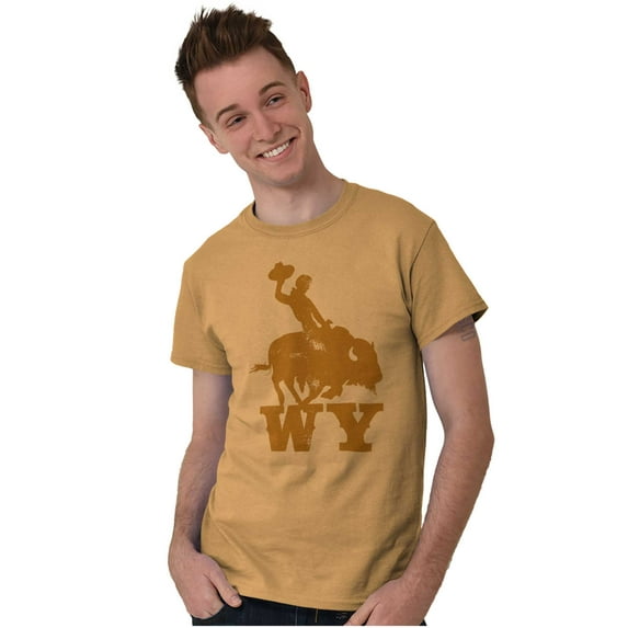 Wyoming Western Rodeo Rider WY Men's Graphic T Shirt Tees Brisco Brands L