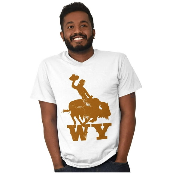 Wyoming Western Rodeo Rider WY Men's Graphic T Shirt Tees Brisco Brands L