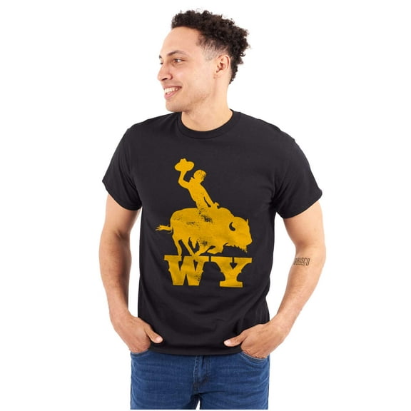 Wyoming Western Rodeo Rider WY Men's Graphic T Shirt Tees Brisco Brands L