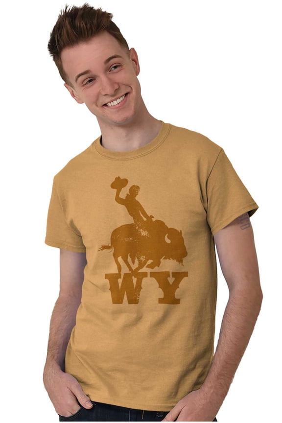 Wyoming Western Rodeo Rider WY Men's Graphic T Shirt Tees Brisco Brands M