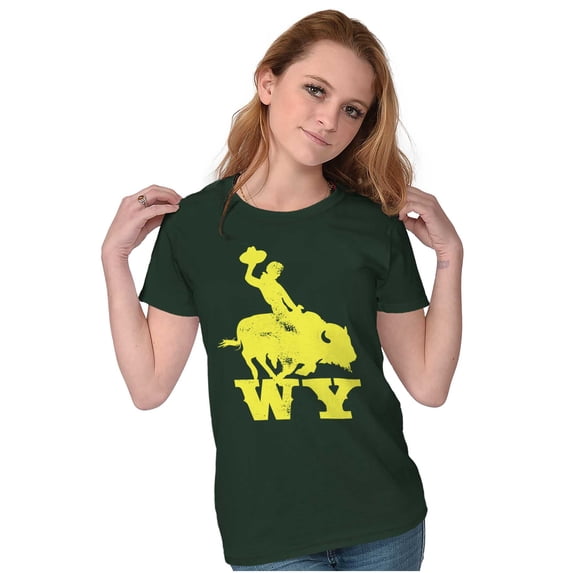 Wyoming Western Rodeo Rider WY Women's T Shirt Ladies Tee Brisco Brands 2X
