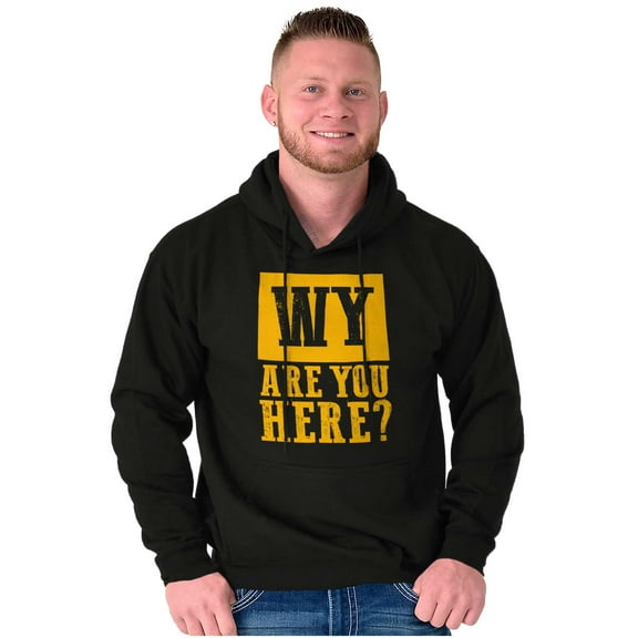 Wyoming Why are You Here Funny Locals Hoodie Sweatshirt Women Men Brisco Brands L
