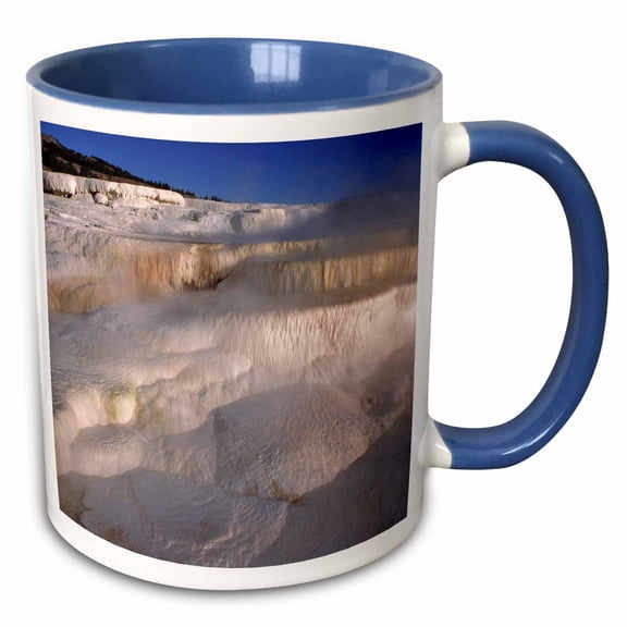 3drose, Wyoming, Yellowstone Np, Mammoth Hot Springs - Us51 Rer0024 - Ric Ergenbright, 11oz Two-tone Blue Mug