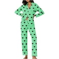 thumbnail image 1 of Wyongtao Button Up Pajama Set for Women Valentine's Day Long Sleeve Shirt and Pajama Pants Soft Pjs Lounge Sets,Light Green L, 1 of 5
