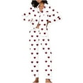 thumbnail image 1 of Wyongtao Button Up Pajama Set for Women Valentine's Day Long Sleeve Shirt and Pajama Pants Soft Pjs Lounge Sets,White XL, 1 of 5
