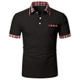 thumbnail image 1 of Wyongtao Clearance Men's Short Sleeve Dress Shirt Casual Wrinkle Free Plaid Collar Button Down Shirts,Black XL, 1 of 4