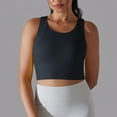 thumbnail image 1 of Wyongtao Crop Tops for Women Workout Cropped Tank Top Crew-neck Camisole Yoga Shirts Athletic Undershirts,Black L, 1 of 8