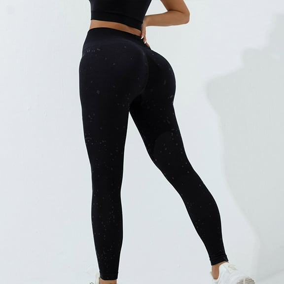 Wyongtao High Waisted Leggings for Women Soft Athletic Tummy Control Seamless Hip Lift Pants for Running Yoga Workout,Black S