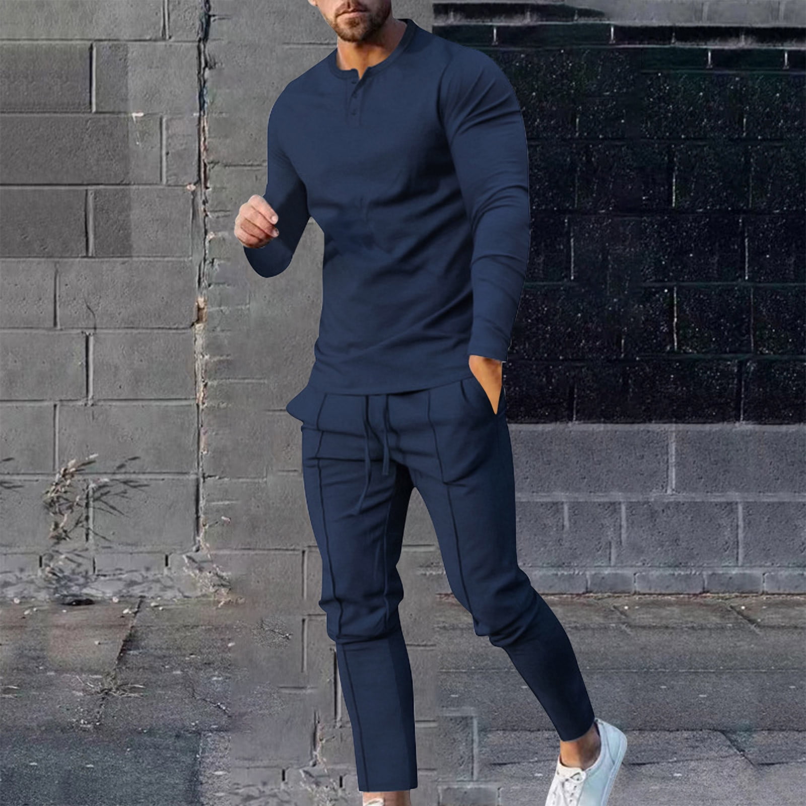Wyongtao Men's 2 Piece Outfits Patchwork Color Hoodie Wyongtao Men's 2 Piece Outfits Patchwork Color Hoodie
