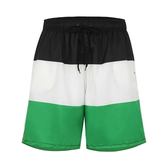 Wyongtao Men's Quick Dry Swim Trunks Swimsuits Color-Blocking Mesh Liner Beach Bathing Suits Swimming Board Shorts,Green XXL