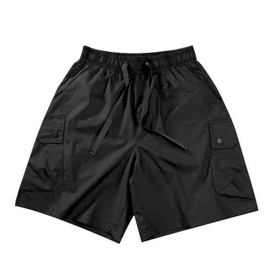Wyongtao Men's Running Shorts Quick Dry Athletic Workout Gym Shorts with Pockets,Black M