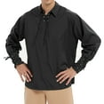thumbnail image 1 of Wyongtao Men's T-Shirts Casual Retro Strap Long Sleeved Lace Up Beach Hippie Tops Renaissance Pirate Tunic,Black L, 1 of 9