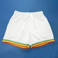thumbnail image 1 of Wyongtao Mens Athletic Gym Shorts Elastic Waist Casual Pajama Pocket Jogger Male Workout Short Pants,White M, 1 of 4
