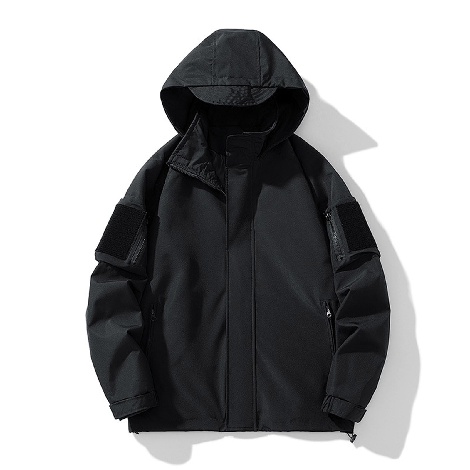 Thin black windbreaker store