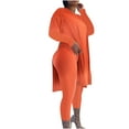 thumbnail image 1 of Wyongtao Plus Size 2 Piece Outfits Women's Long Sleeve V Neck Tunic Top And Bodycon Stacked Legging Tracksuit Sets Orange XXL, 1 of 5