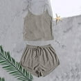 thumbnail image 1 of Wyongtao Women Satin Pajamas Silk Sleeveless Pjs Set Soft Camisole Tops and Shorts with Pockets,Gray S, 1 of 6