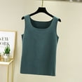 thumbnail image 1 of Wyongtao Women Tank Tops with Built-in Padded Bra Velvet Thick Basic Cami Top Slim Knit Racerback Undershirt,Army Green XXL, 1 of 3