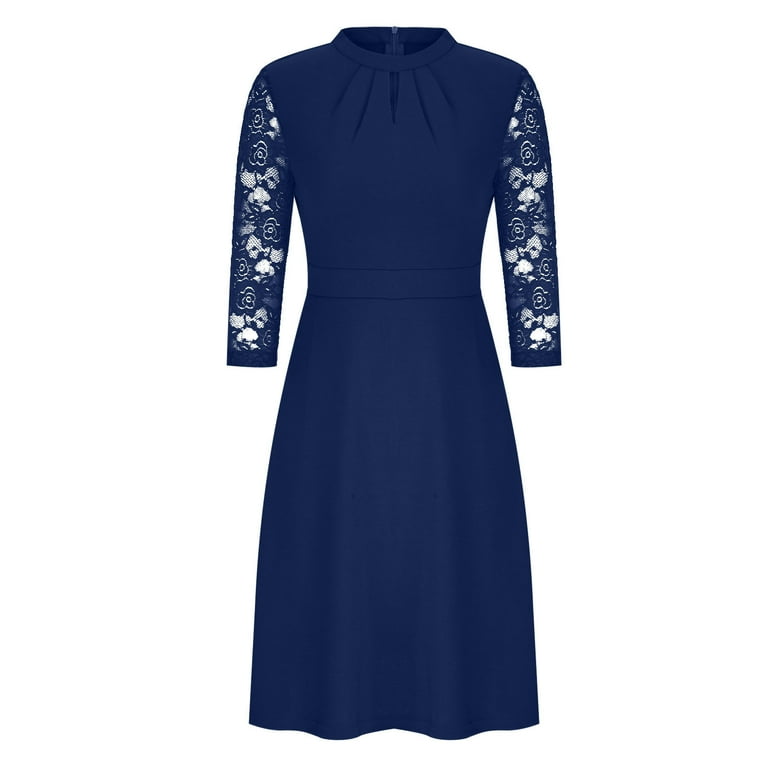 Fashion Slim Solid Color Flare Long Sleeve Dress Fashion Slim Solid Color Flare Long Sleeve Dress