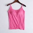thumbnail image 1 of Wyongtao Women's Camisole Tank Top Undershirt Spaghetti Strap Basic Camisoles with Built in Bra Sleeveless Tops for Workout Sleeping Traveling Hot Pink XXL, 1 of 6