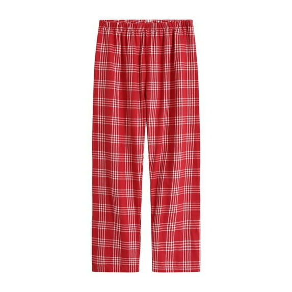 Wyongtao Women's Pajama Pants Stretch Lounge Pants Drawstring Comfy Plaid Sleep Bottoms Sleepwear with Pockets,Red M