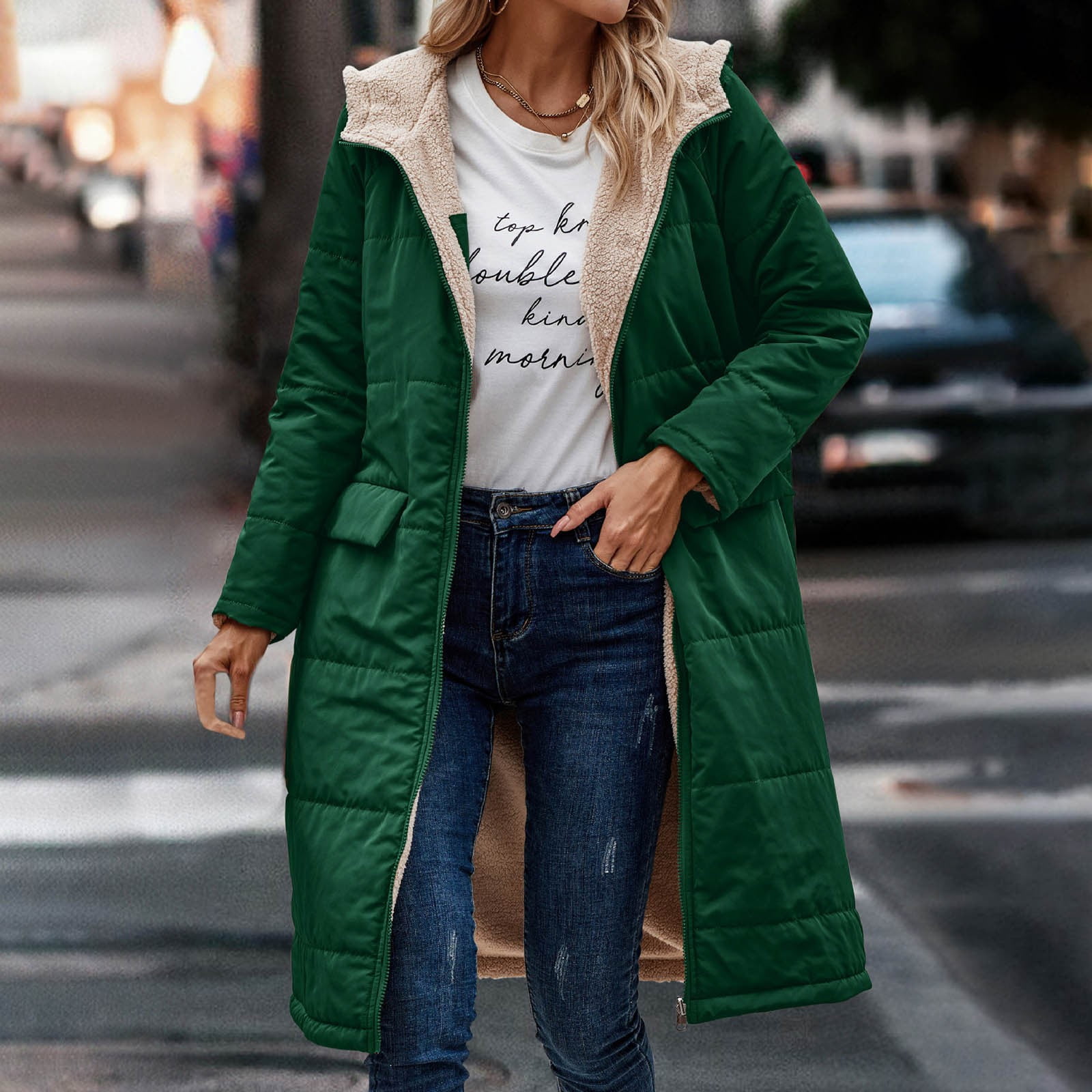 Wyongtao Women's Puffer Jacket Winter Warm Slim Zipper Coats