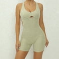 thumbnail image 1 of Wyongtao Women's Sexy Bodysuit Workout Rompers One Piece Summer Outfits Shorts Jumpsuits Gym Yoga Clothes,Army Green L, 1 of 7