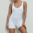 thumbnail image 1 of Wyongtao Women's Shorts Jumpsuits Backless Yoga Rompers One Piece Ribbed Spaghetti Strap Exercise Romper,White M, 1 of 7