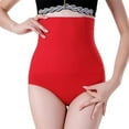 thumbnail image 1 of Wyongtao Women's Stretch Underwear Tummy Control Soft Underpants Ladies High Waisted Briefs Panties,Red XL, 1 of 2