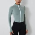 thumbnail image 1 of Wyongtao Women's Workout Yoga Jacket Long Sleeve Slim Fit Full Zip Running Track Jacket,Gray S, 1 of 4