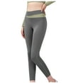 thumbnail image 1 of Wyongtao Women's Yoga Leggings Workout High Waist Color-Blocking Cross Over Athletic Exercise Pants,Gray, 1 of 3